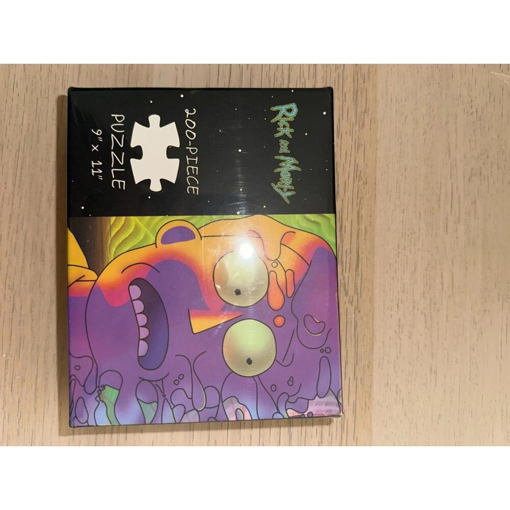 Rick and Morty Puzzle Psychedelic Jerry 200-Piece Adult Swim USAopoly 9x11" Seal
